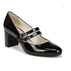 LifeStride Shoes True Black Mary Jane Pumps Block Heel Patent Leather 11M